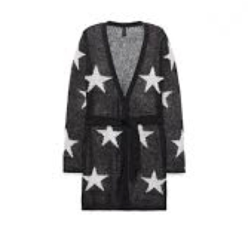 Intimissimi knit cardigan black with white stars